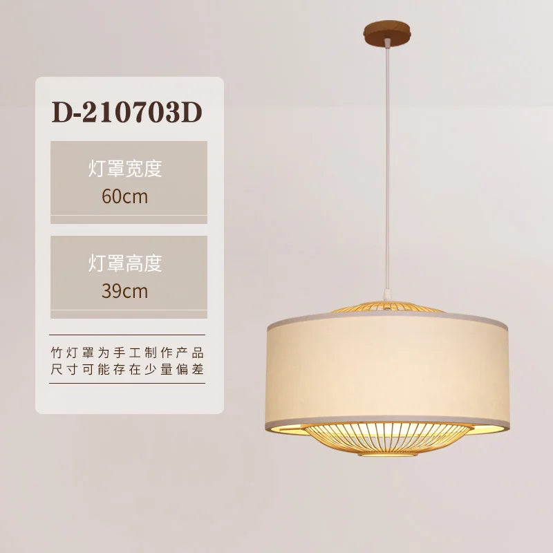 Japanese-style bamboo chandelier for a zen interior - vue 10 sur 12