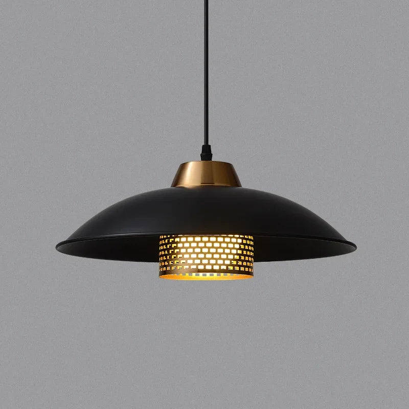Vintage black iron industrial pendant light nordic decor
