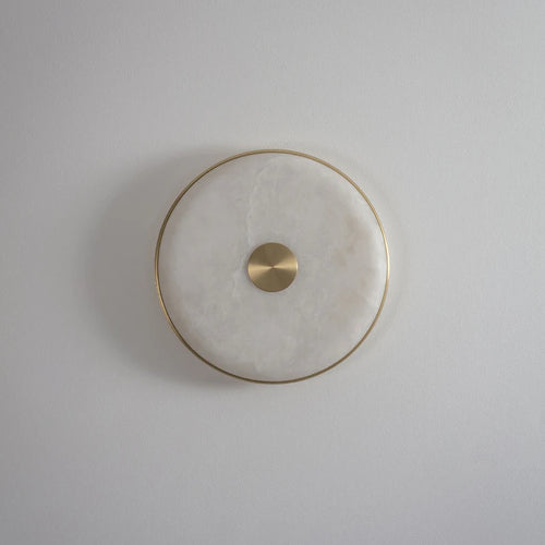 Creative copper and natural marble LED bedside lamp - vue 4 sur 9