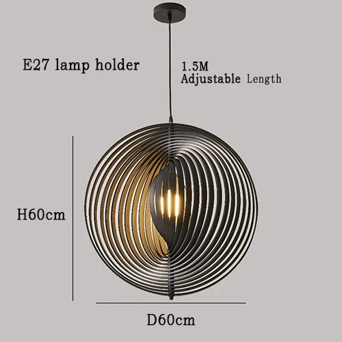 Nordic design wooden pendant light for restaurant - vue 11 sur 12