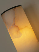 Modern minimalist LED wall light in natural marble