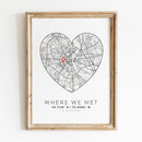 Personalised city map for Valentine's Day gift