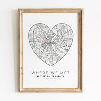 Personalised city map for Valentine's Day gift
