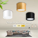 Mini LED dimmable wood grain surface mounted ceiling downlight, home, bedroom, decorative spotlight for living room 220V 110V