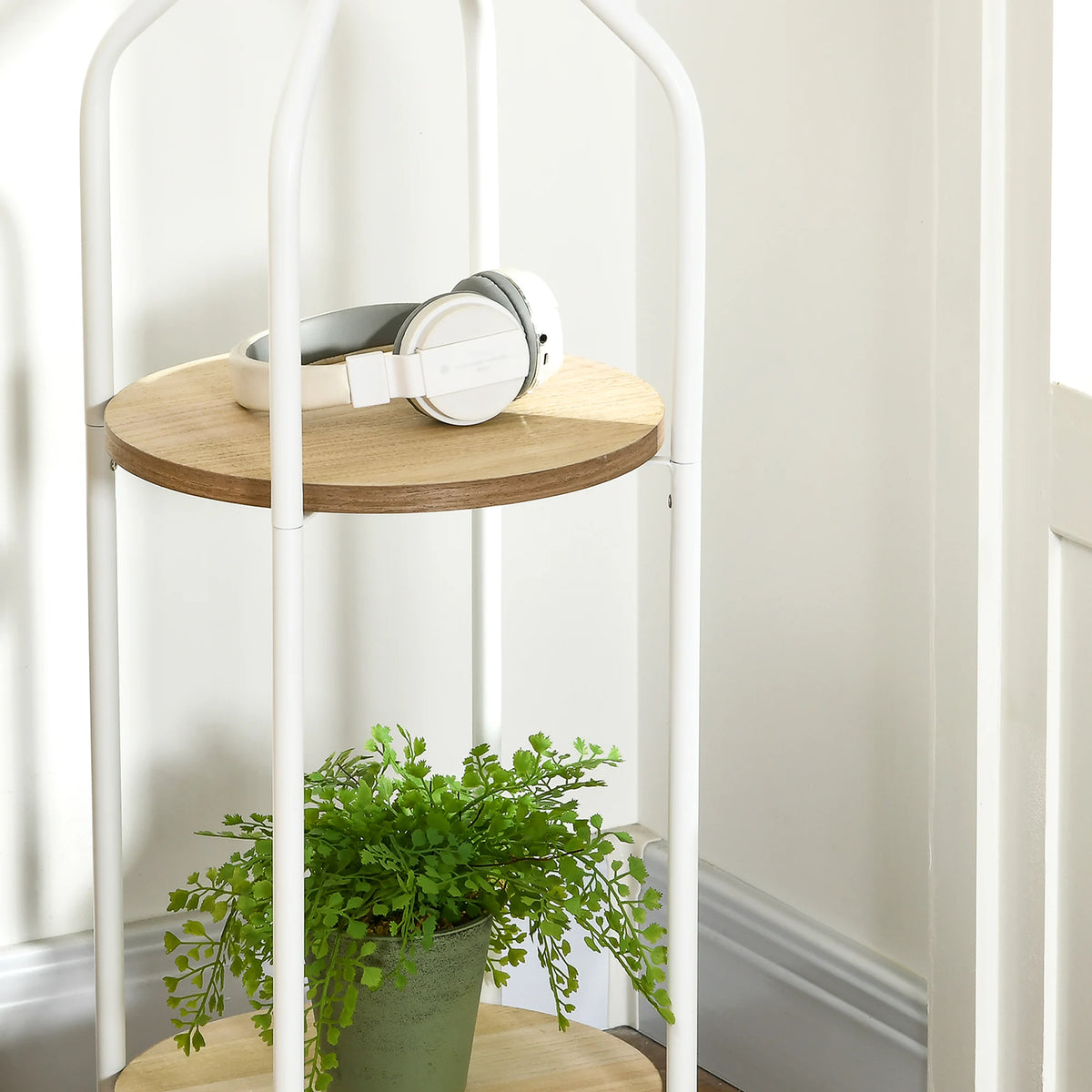 modern and practical two-tier tree-shaped designer shelf - vue 7 sur 7