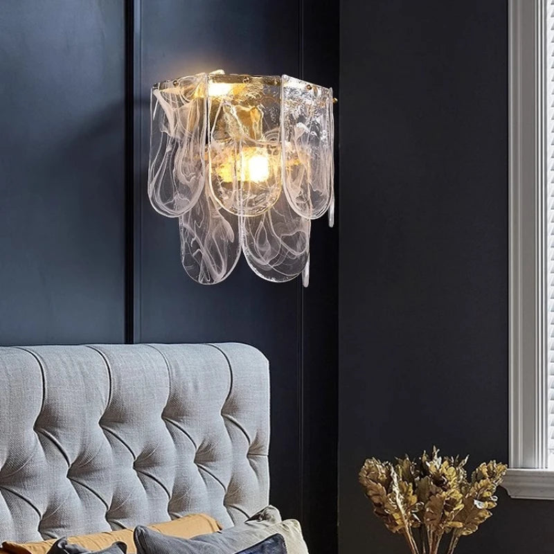 Modern glass LED wall light for interior decoration