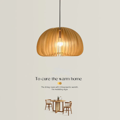 Modern handmade wooden pumpkin pendant light for decoration