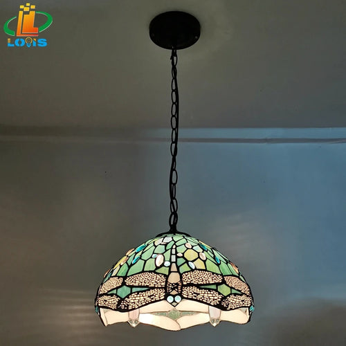 Scandinavian dragonfly chandelier tiffany style retro designer garden lighting - vue 3 sur 6