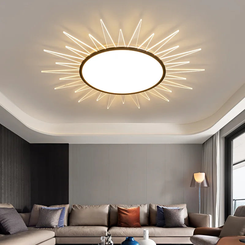 Acrylic sun-shaped ceiling light - vue 3 sur 6