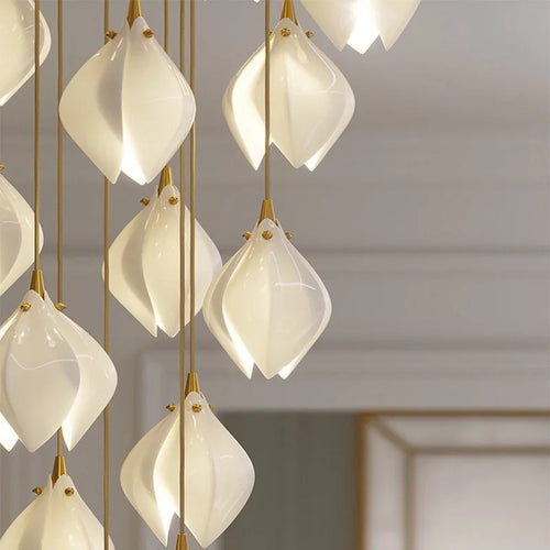 Nordic ceramic flower pendant light for interior decoration - vue 2 sur 7