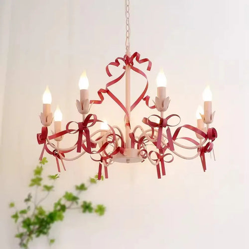 Pink princess chandelier for children's bedroom decor - vue 4 sur 12