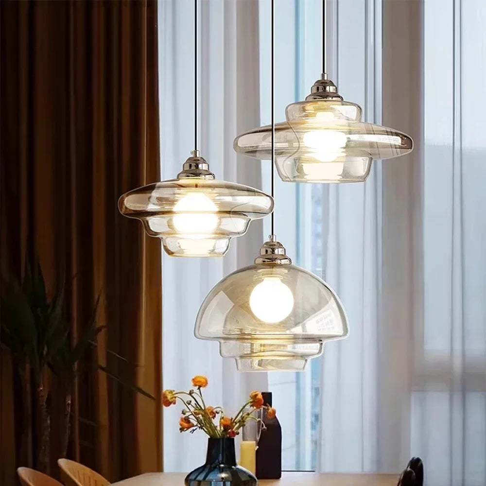 Retro glass pendant light for modern decor