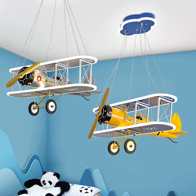 Creative helicopter airplane chandelier for modern children's room