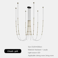 Modern Italian minimalist bamboo LED chandelier