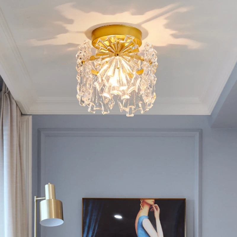 Modern luxury snowflake glass ceiling light