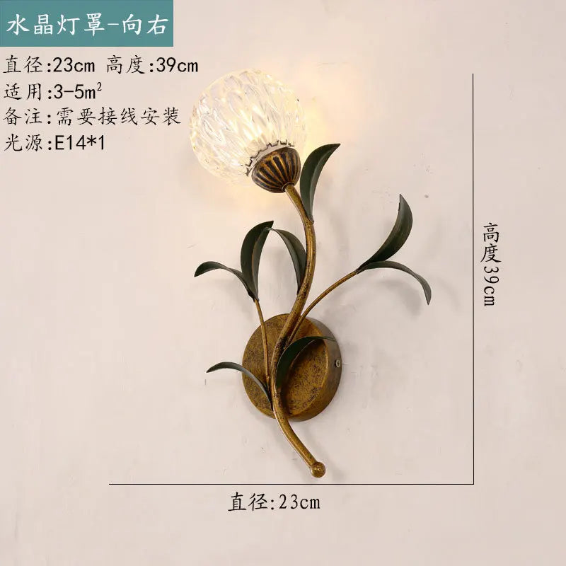 Antique iron wall light American retro style for hotel projects - vue 11 sur 12