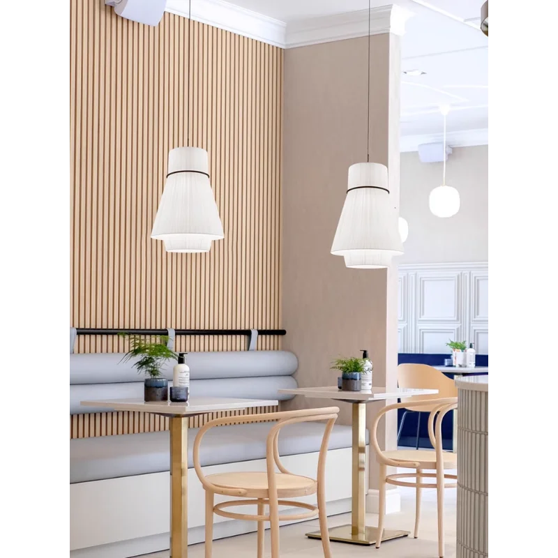 Japanese fabric chandelier for restaurants and bars - vue 5 sur 11