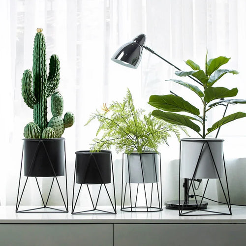 modern iron plant stand for indoor and outdoor decoration - vue 5 sur 18