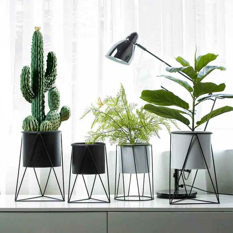 modern iron plant stand for indoor and outdoor decoration - vue 4 sur 18