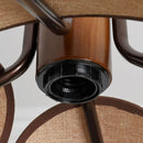 Southeast Asian style linen wood pendant light with adjustable cable