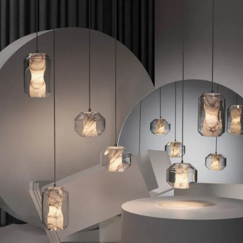 Natural glass pendant light nordic design for interior decor