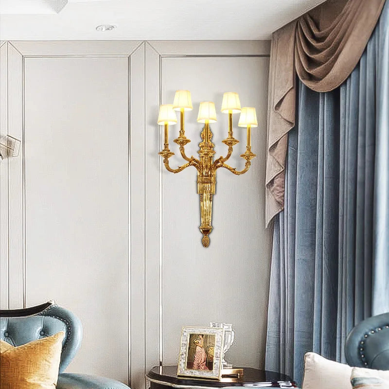 Copper wall light rococo style - vue 3 sur 7