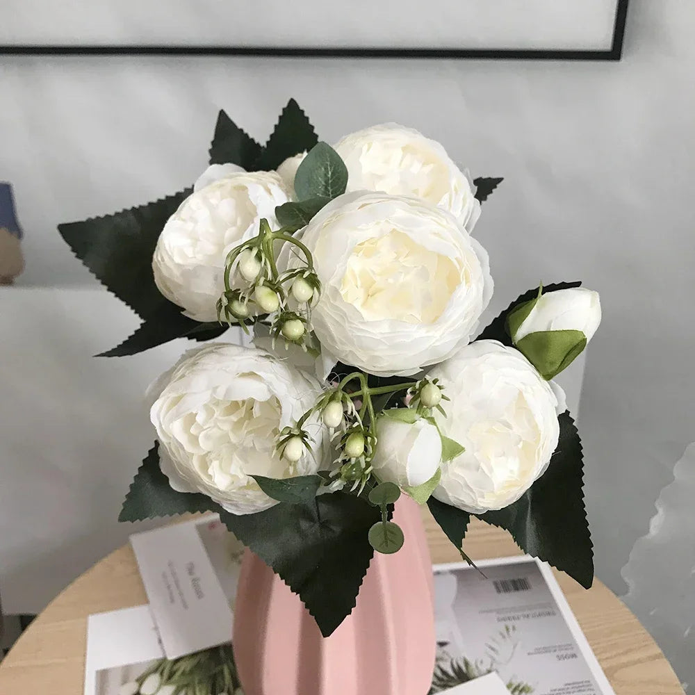 Artificial peony bouquet for wedding and home decoration - vue 15 sur 16
