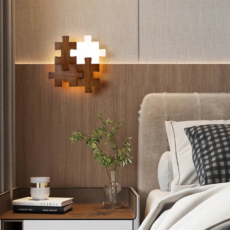 Nordic design wooden LED wall light