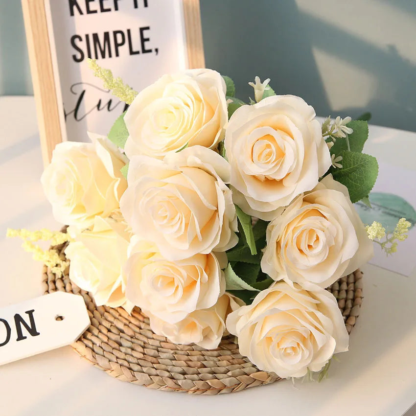Artificial rose bouquet for weddings and home decor - vue 4 sur 12