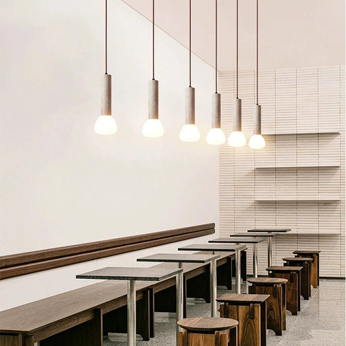 Cream style LED pendant light for living room and bedside - vue 5 sur 6