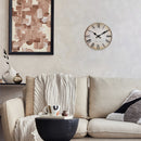 retro wooden wall clock with roman numerals decorative and silent