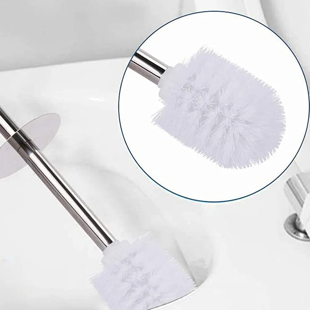 Stainless steel toilet brush and holder for bathroom - vue 6 sur 6