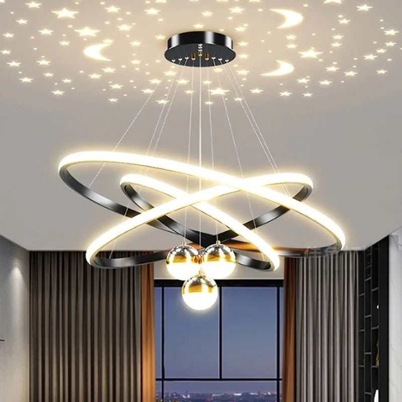 Romantic LED chandelier starry sky projector with remote control