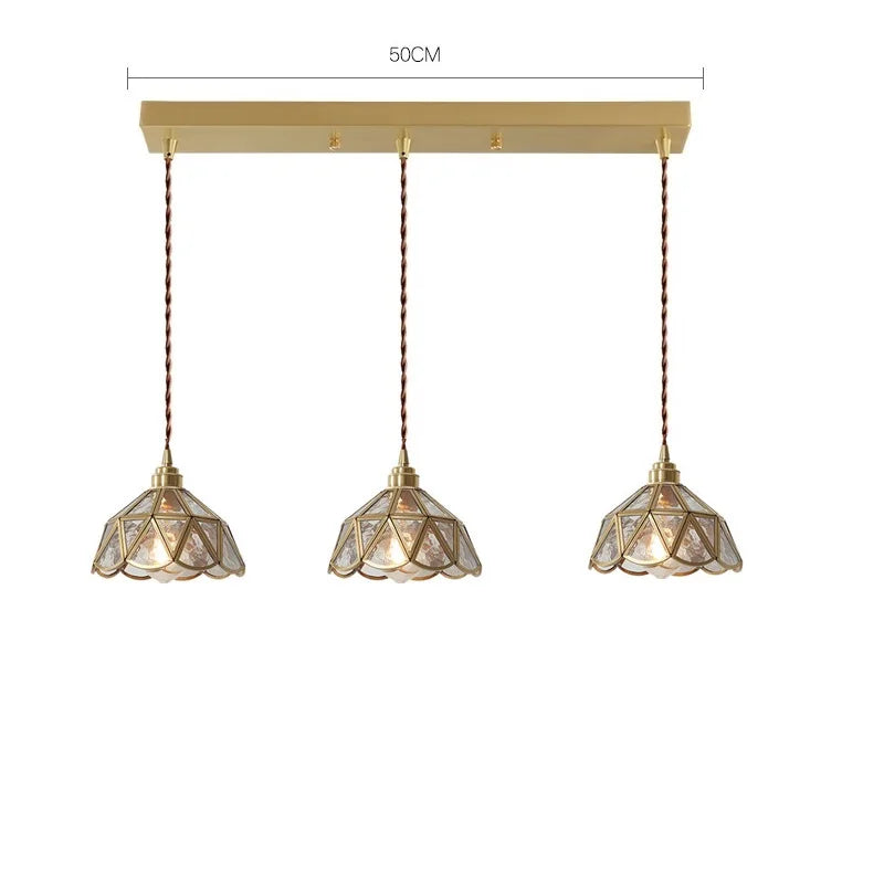 Nordic glass LED pendant light with gold body - vue 16 sur 20