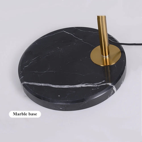 Nordic luxury electroplated adjustable arc floor lamp with marble base and remote control, LED - vue 6 sur 10