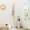 HOMCOM bamboo foot rack with 8 hooks for clothes Ø 37.8x175.6 cm Natural