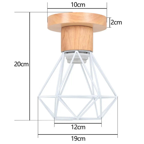 Vintage wooden pendant light LED suspension - vue 12 sur 14