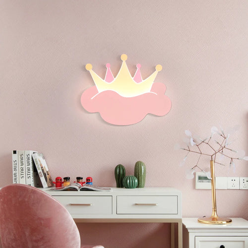 Crown wall light with remote control for children's room - vue 3 sur 9