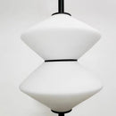 Modern glass LED pendant lamp with adjustable metal wire