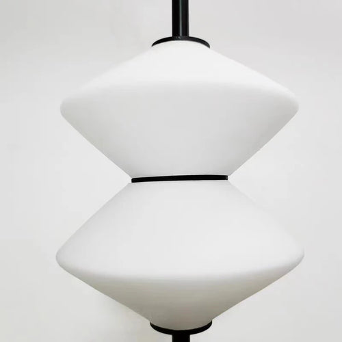 Modern glass LED pendant lamp with adjustable metal wire - vue 6 sur 10