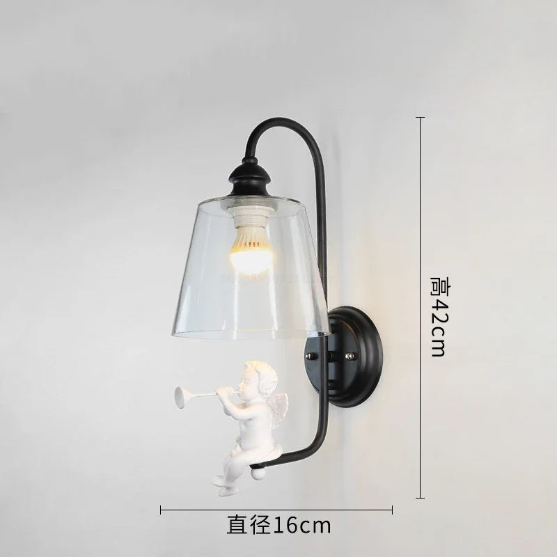 Modern resin decorative angel wall light - vue 9 sur 12