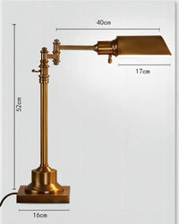 Retro industrial style bronze desk lamp for work