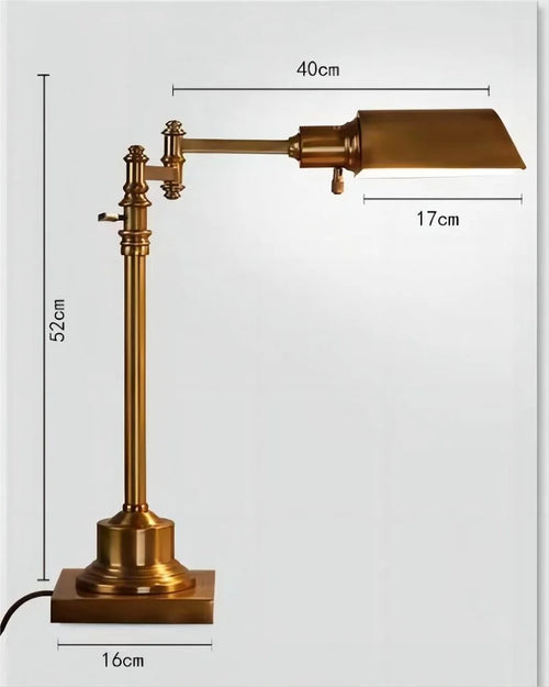 Retro industrial style bronze desk lamp for work