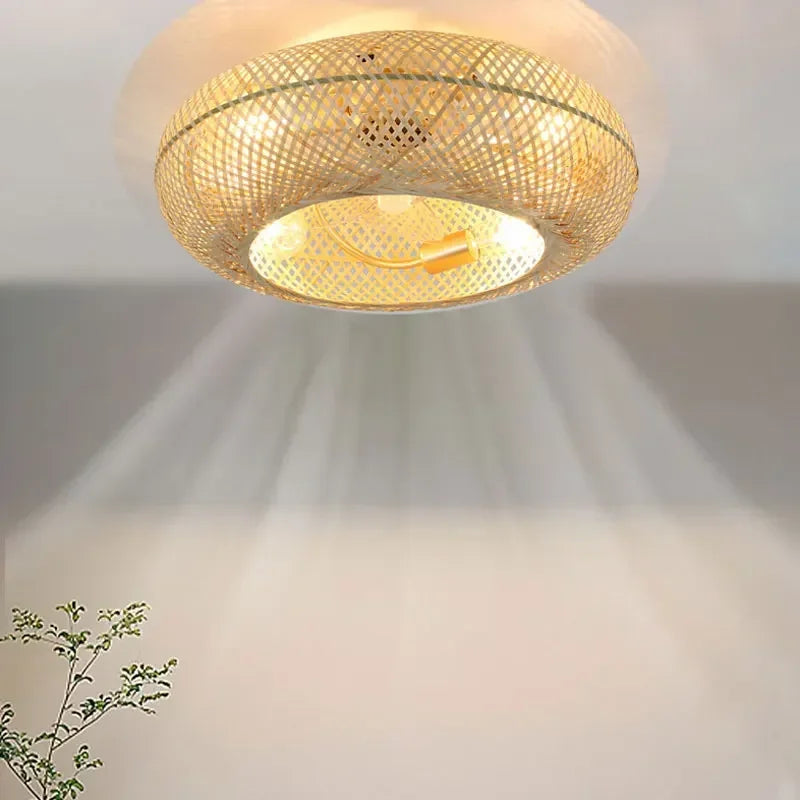 Silent ceiling fan lamp with invisible blades and remote control