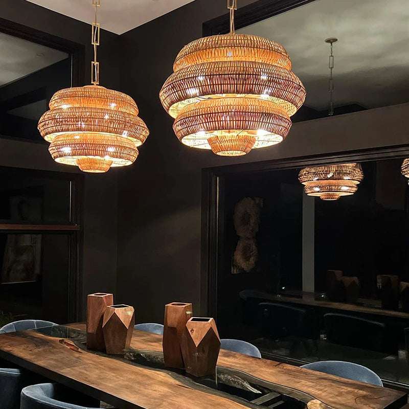 Creative bohemian rattan lamps - vue 2 sur 14