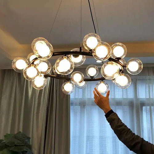Creative nordic frosted glass pendant light, minimalist design - vue 2 sur 9