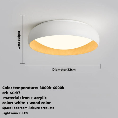 Minimalist Japanese retro circular anti-glare lamp with soft lighting - vue 13 sur 12