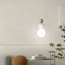 Nordic white glass pendant lamp with adjustable wire decorative light