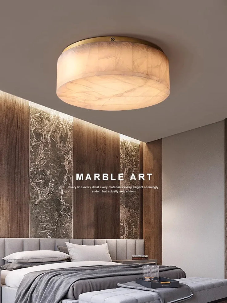 High-end modern natural marble LED ceiling light