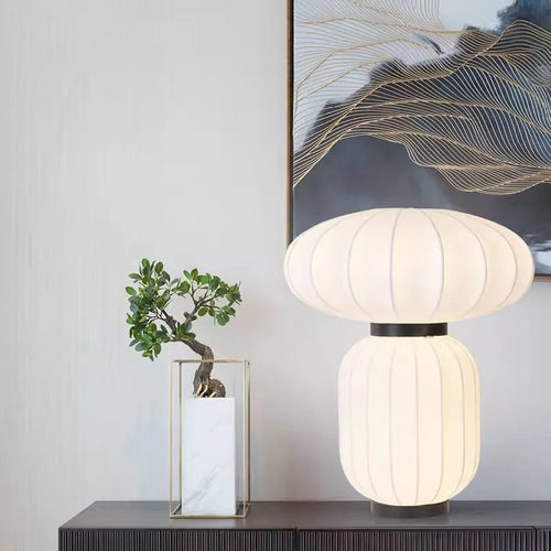 Silk table lamp wabi-sabi style for living room bedroom creative decor kitchen dining designer lighting - vue 2 sur 7